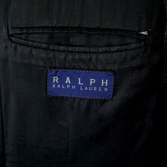 Ralph Lauren Wool Gray Sharkskin Windowpane 42R Or 44R Slim Sport Coat / Blazer - Picture 8 of 14